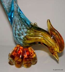 1950s Seguso Murano Glass Bird Figurine Gold Aventurine  