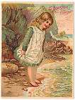 Trade Card Alden Fruit Vinegar Child Wetting Her Toes at Seashore