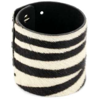 Streets Ahead 2.5 Italian Hair Calf Cuff Bracelet with Zebra Print 