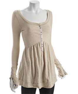 Free People tea heather cotton henley tunic  