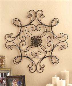 EYE CATCHING SCROLLED METAL WALL ART MEDALLION   SQUARE OR OBLONG 