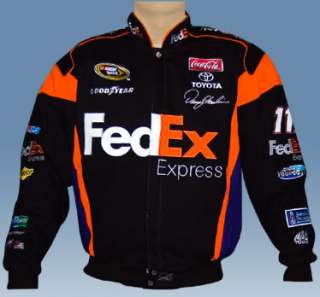 DENNY HAMLIN 2009 FEDEX NASCAR JACKET # 11 BLACK 2XL  