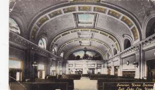 Interior Union Station Salt Lake City UT old postcard  