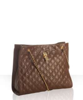 Marc Jacobs chocolate quilted leather Juliette chain strap shoulder 