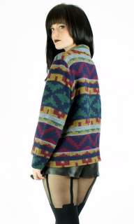   Southwestern Navajo Tribal Blazer Jacket Grunge Coat Blanket Novelty