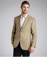 Jack Victor tan plaid wool silk blend blazer style# 317256601
