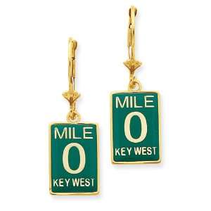  14K Mile Marker 0 Key West Pendant with Enamel Jewelry
