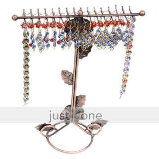 Vintage Jewelry Earring Necklace Storage Holder Metal Tree Display 