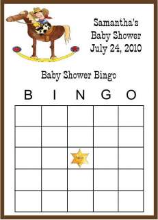 Western/Cowboy Bingo Baby Shower Games  