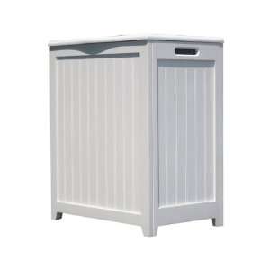  White Finished Laundry Hamper With Interior Bag