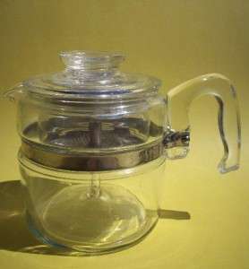 Vintage Pyrex 4 Cup Glass Percolator Coffee Pot 7754 Flameware Free 