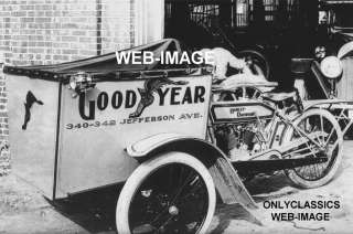 1915 HARLEY DAVIDSON MOTORCYCLE TIRE DELIVERY OLD PHOTO  
