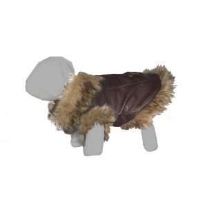   LEATHER FLIGHT JACKET with Fur Trim by Pet Life