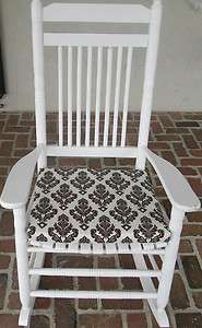 OUTDOOR ROCKING CHAIR SEAT PAD   CHOOSE SOLIDS OR PRINTS  17 X 15 OR 