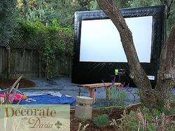 PRO CINEBOX OUTDOOR MOVIE SYSTEM 12x7 Screen Theater DVD Projector 