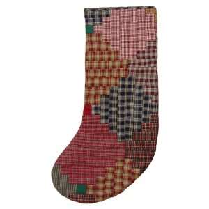  ZY Patchwork Theme Harvest Log Cabin Christmas stocking 8 