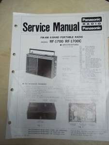Panasonic Service Manual~RF 1700/C 8 Band SW Portable Radio~Original 