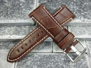 26mm Gator Leather Strap Band fit PANERAI Tang Buckle  