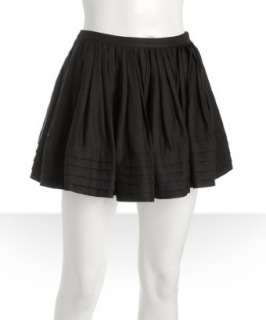 Twenty8Twelve ebonized pleated linen Wilma mini skirt   up 