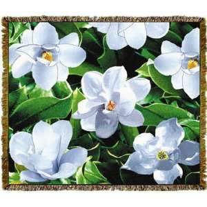  Magnolia Flower Tapestry Afghan or Throw MS 2967TU4