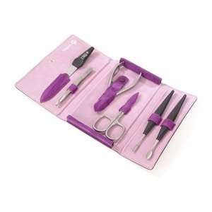   Womens Manicure set in a Violet Suede case