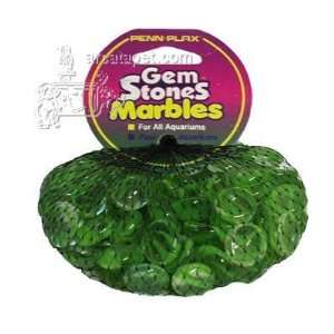  Gem Stones Flat Marbles Swirl Green/Clear Aquarium Decor 