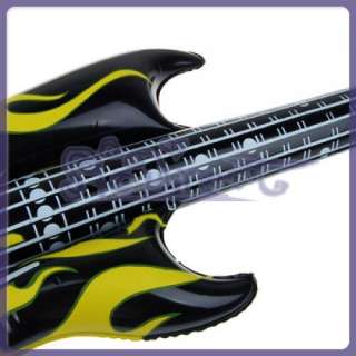 Black FLAME Inflatable Guitar Photo Prop Party Play Toy  
