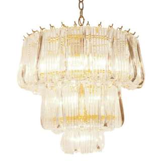 Polished Brass and Lucite 11 Light Chandelier*NIB*  