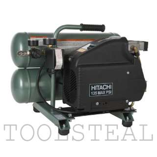 Hitachi EC89 4 Gallon Portable Electric Twin Stack Air Compressor w 