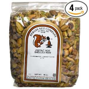 Bergin Nut Company Pistachio Shellsed Raw, 16 Ounce Bags (Pack of 4 