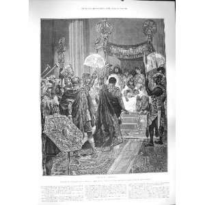  1889 ROMAN TRUMPETS CLEOPATRA HERALDS WOODVILLE PRINT 