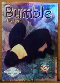 Ty Series 2~S2~Silver BUMBLE Retired~Beanie Baby Card  