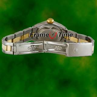 ROLEX Ladies Gold Oyster Datejust Black Diamond Watch  