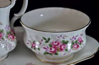 Royal Albert Lavender Rose China Cream & Sugar w/Tray  