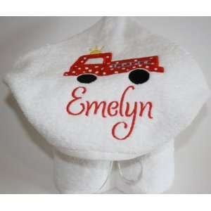  Personalized Firetruck Hooded Towel Baby