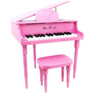   Pink Baby Grand 30 Key Childs Piano With Bench Musical Instruments