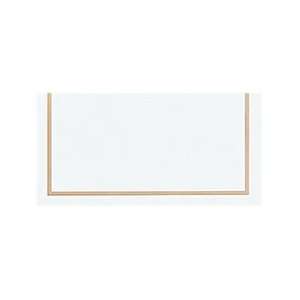  Gold Trim Folding Place Cards on White 50 Count Table 