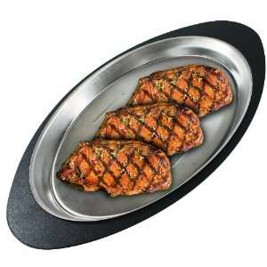  GrillPro 96485 Stainless Steel Oval Steak Serving Platter 