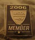 2006 US OPEN Flying TENNIS BALL Round METAL PIN USTA Member Bag 