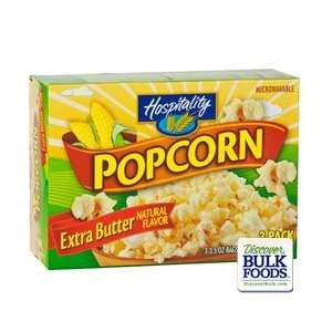 Microwave Extra Butter Popcorn From Hospitality 3.5oz Pack   Case of 