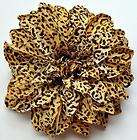 Brown Leopard Cheetah Tropical Lily Silk Flower Hair Clip Pinup 