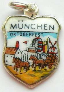 MUNICH GERMANY Oktoberfest Silver Travel Shield Charm  