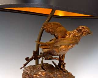   Antique French Bronze signed Moigniez, Made into a Wonderful Desk Lamp