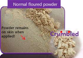 Moist water powder that is combined with essence and powder with 