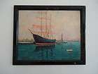 Mid century boats sea ocean PAINTING Eames Chas a Small 1942 seascape 