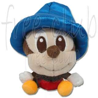 Disney MICKEY MOUSE Chibi Wizard 6Soft Plush Stuff Toy  