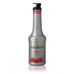 Monin Raspberry Purée 1 L   3 Bottles Grocery & Gourmet Food