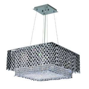  JT/RC Moda 9 Inch High 4 Light Chandelier, Chrome Finish with Jet 