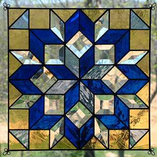 NEW 12 Stained Glass Blue Carpenters Wheel Quilt 1205  