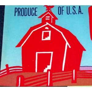  Red Barn Precooled Pole Tomatoes Crate Label, 1940s 